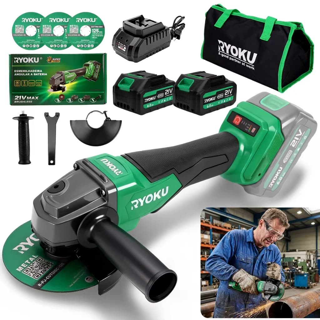 Rebarbadora Profissional RYOKU , Moedor De 5 Polegadas Multifuncional
