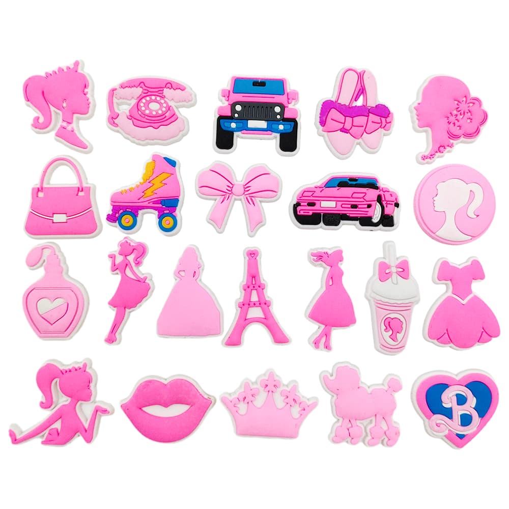 MEIDJ , Amuletos De Sapato , 22 Peças De Tamancos Fofos Da Série Rosa De Desenho Animado , Acessórios Decorativos De San