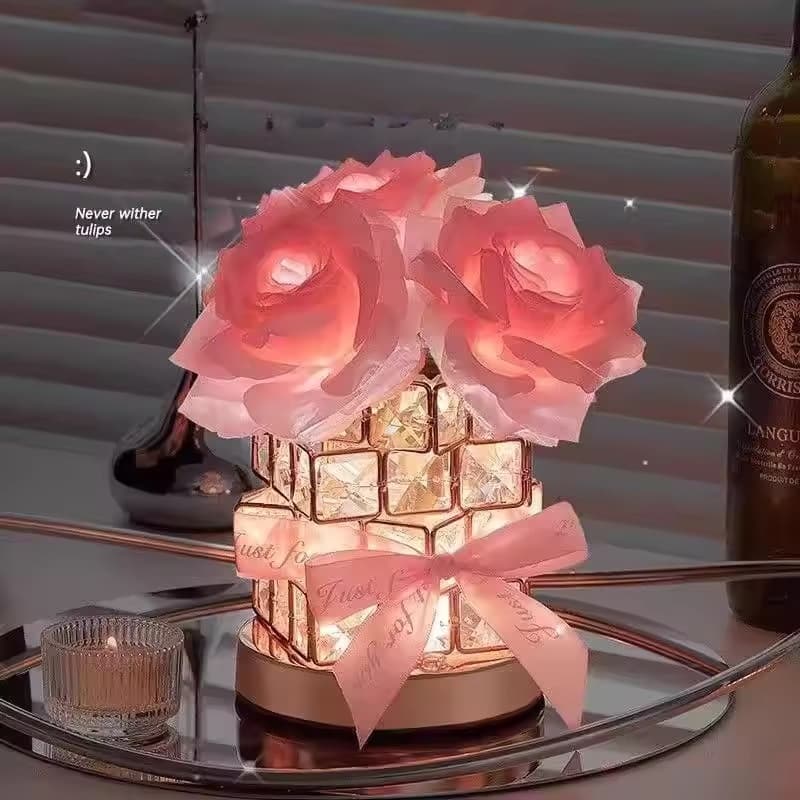Rosa Rubiks Cubo Atmosfera Candeeiro De Mesa Nightlight Para Meninas Melhor Amigo Aniversário Qixi Presente Do Dia Dos N