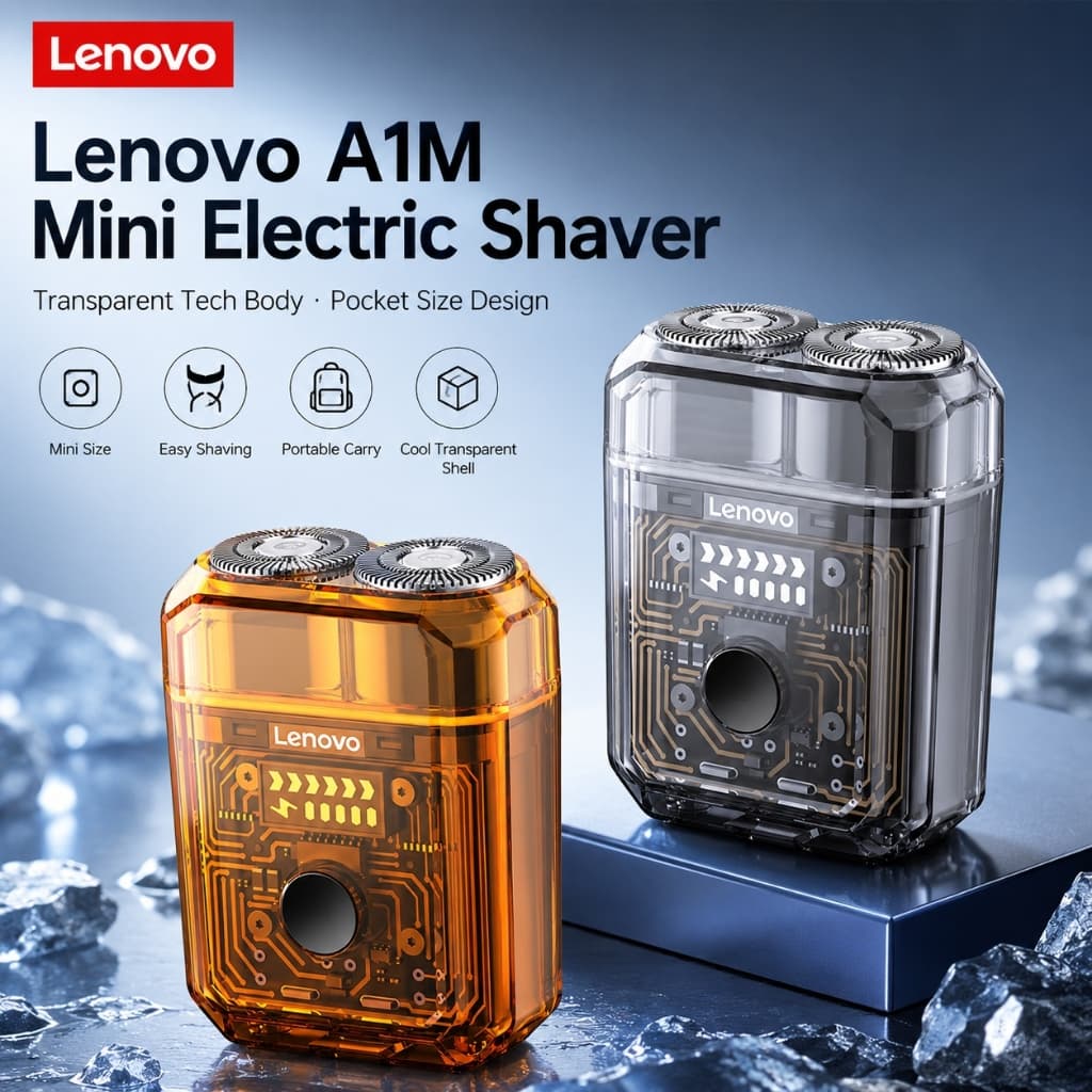 Lenovo A1M Mini Barbeador Elétrico Para Homens Portátil Tamanho De Bolso Máquina De Barbear IPX7 À Prova Dwaterproof Águ