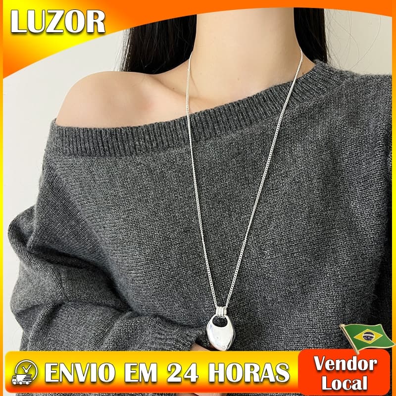 Sadddle saco longo colar feminino luz luxo nicho camisola corrente acessórios de alta qualidade