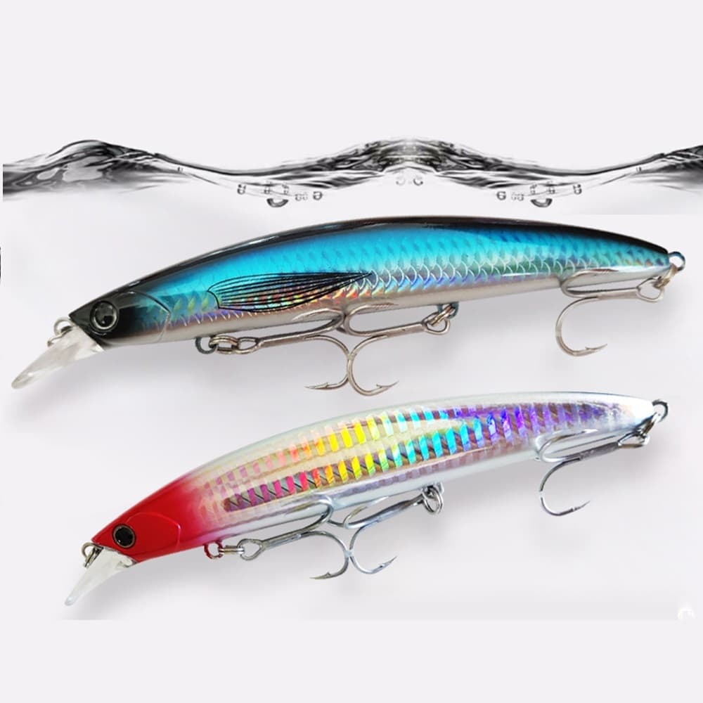 Dupladuoyu 1 Pcs Flutuante Minnow Jerkbait Longcast Iscas De Pesca 27g/130mm Isca Dura De Água Salgada Wobblers Artifici