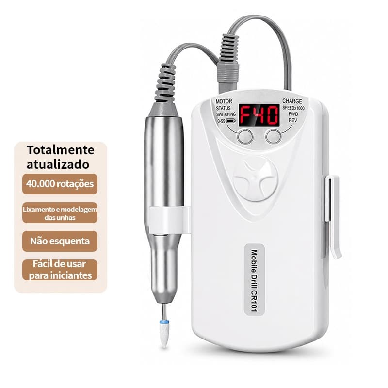 Lixadeira Portátil Motor 35.000 Rpm Unhas Elétrica Micro Profissional Sem fio