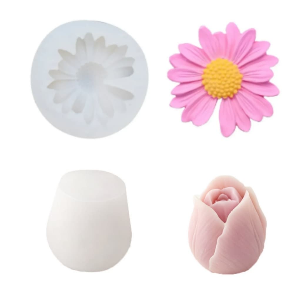2 peças de molde de Silicone adequado para fazer sabão, velas, margaridas, resina, gesso, biscoitos, produtos artesanais
