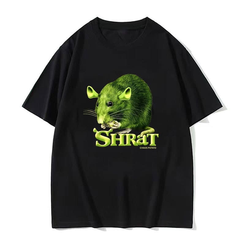 Shrat Rat Funny Meme Camiseta Fofa Para Homens E Mulheres 100 % Algodão Camisetas De Manga Curta