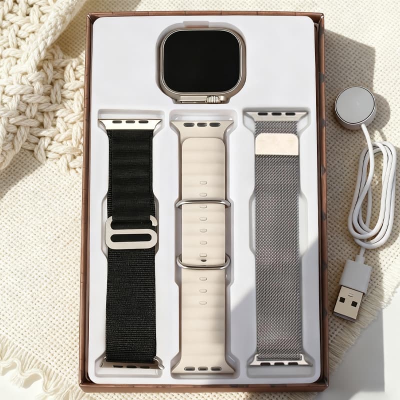 kit Smartwatch Relógio Inteligente Digital Feminino Calculadora Amoled 2.0 " HD Masculino Bluetooth Chamada Presente