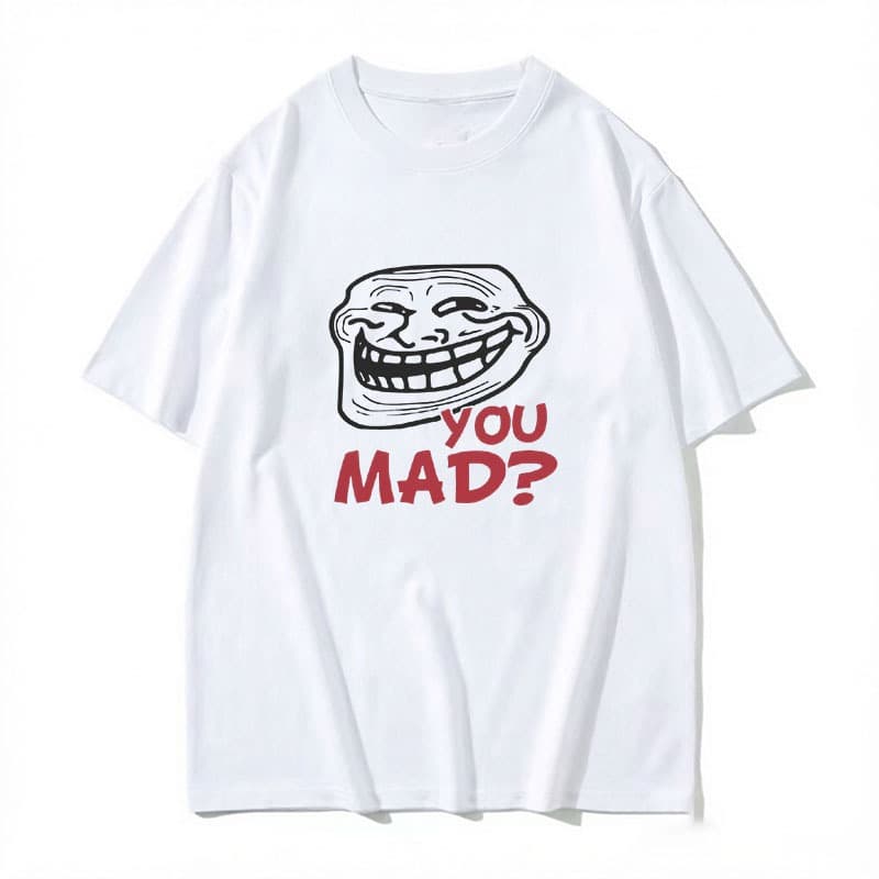 Camisetas Masculinas Você Louco Troll Face Um Mais Estesu Engraçado 100 % Algodão De Manga Curta Trollface T Camisas Em