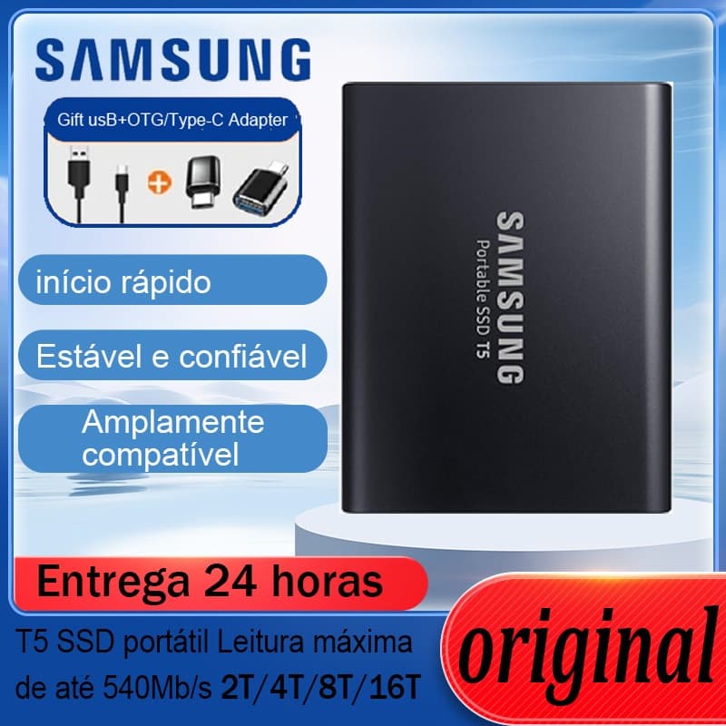 Original SAMSUNG SSD Externo 2TB 4TB 8TB 16TB Transferência De Alta Velocidade Portátil HD Disco Rígido