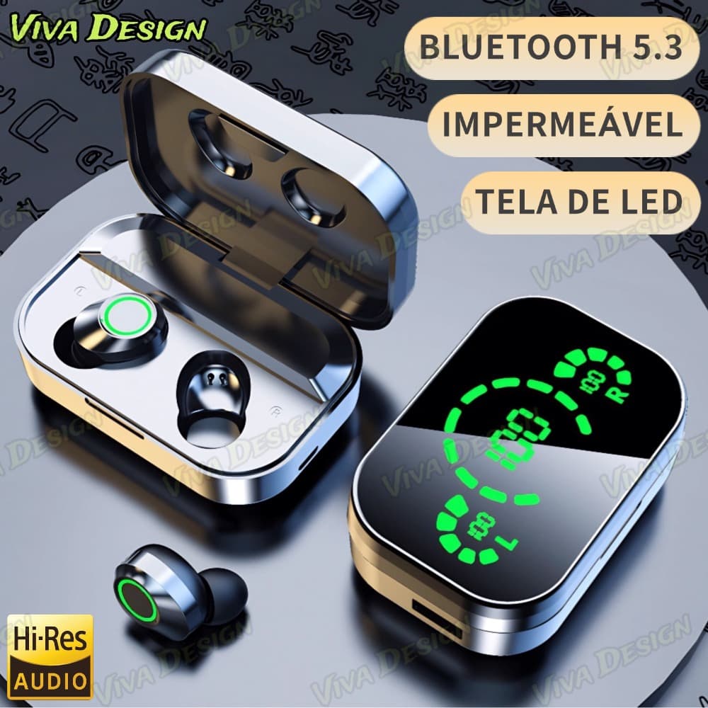 Fones Bluetooth True Wireless Bass Potente Bateria de Longa Duração Novo  2026 Esportes Cancelamento de Ruído