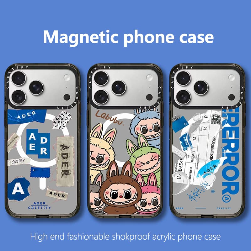 Capa de telefone magnética acrílica Apple 17 adequada para iPhone16promax 15 14 13 12 capas protetoras resistentes a cho