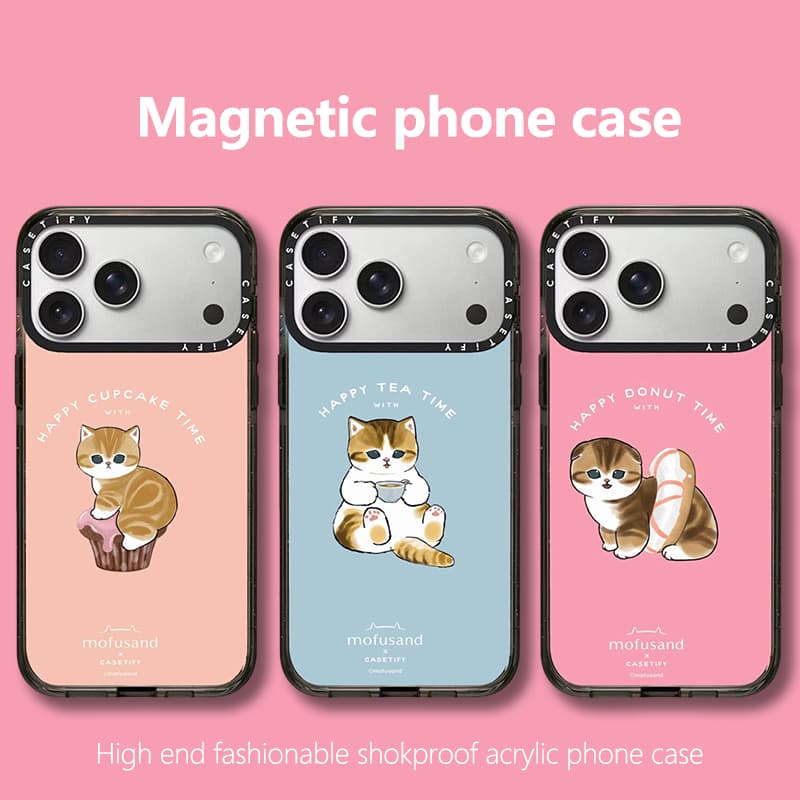 Capa de telefone magnética acrílica Apple 17 adequada para iPhone16promax 15 14 13 12 capas protetoras resistentes a cho