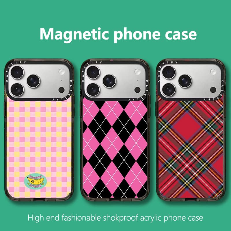 Capa de telefone magnética acrílica Apple 17 adequada para iPhone16promax 15 14 13 12 capas protetoras resistentes a cho