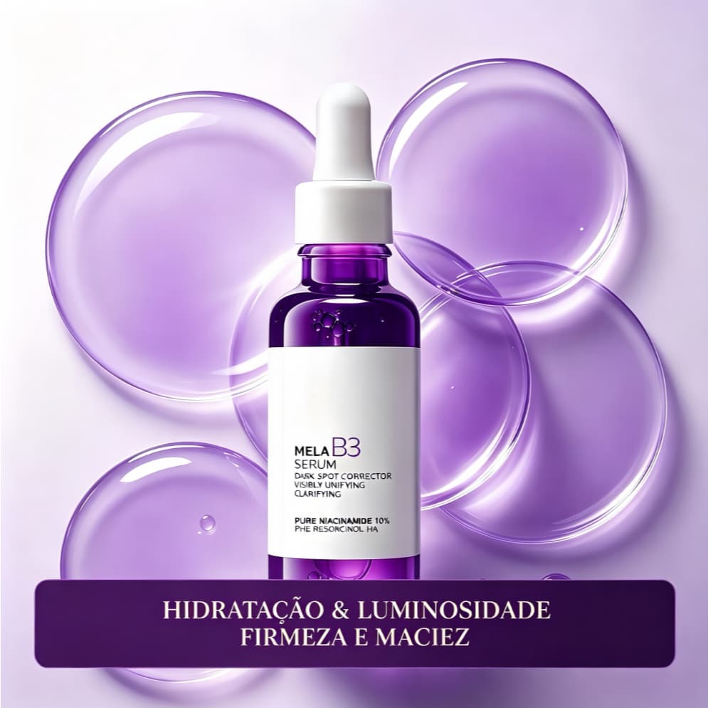 【Oferta Limitada】Sérum Niacinamida Frasco Roxo 30ml Vitamina B3 | Uniformiza Tom Atenua Manchas | Controla Oleosidade Mi