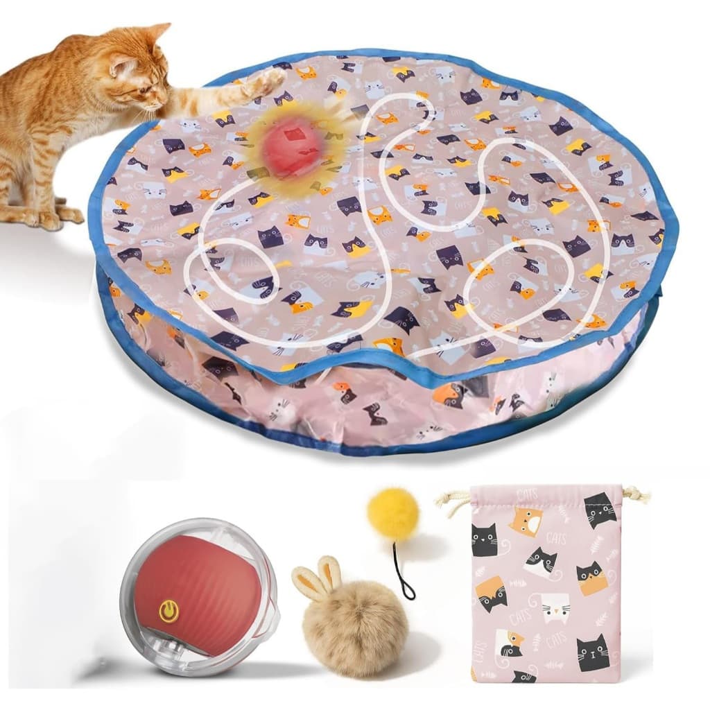 Brinquedo Interativo para Gatos com Varinha Automática Tenda de Caça e Diversão