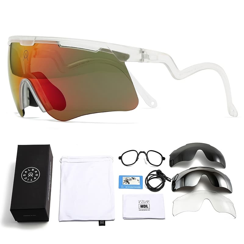 alba Óptica Três Lentes Polarizadas Óculos De Ciclismo Para Homem Esportes Ao Ar Livre Areia À Prova De Vento Proteção U