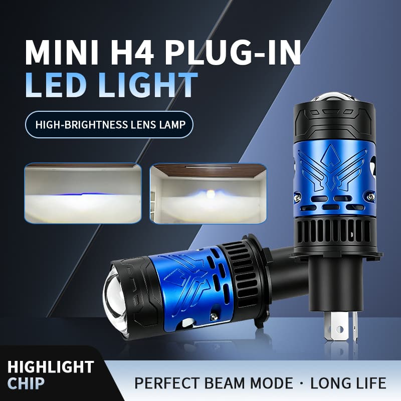 H4 LED Lente Do Projetor Faróis Carro 100W 6000K 9003 HB2 Luzes Automáticas Lâmpada H4 Alta Baixa Turbo Lâmpadas/Motocic
