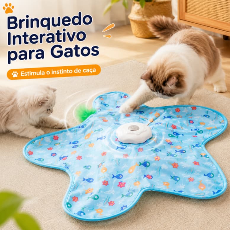 Brinquedo Interativo Para Gatos Com Mouse Ativado Por Movimento , Sons Estridentes E Penas Ocultas