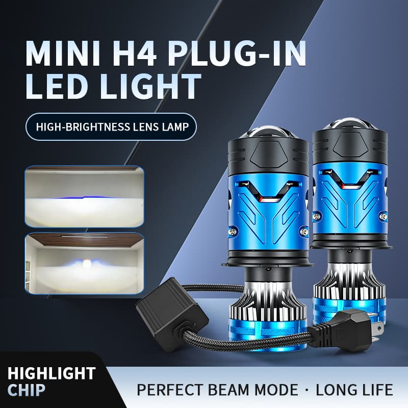 LED H4 Lente Do Projetor Farol H4 6500K Alta Baixa Luz Nevoeiro Lâmpada De Potência Para Carros E Motocicletas Turbo Aut