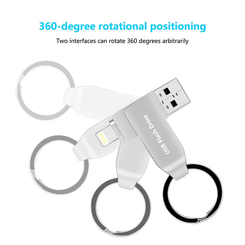 Unidade Flash USB Dupla De Alta Velocidade Para iPhone , Mini Bastão De Memória OTG E Armazenamento De Fotos , De Expans