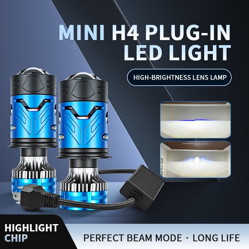 H4 LED Lente Do Projetor Farol Alta Baixa Luz Nevoeiro Lâmpada Plug & Play Potência Para Carros E Motocicletas Turbo Aut