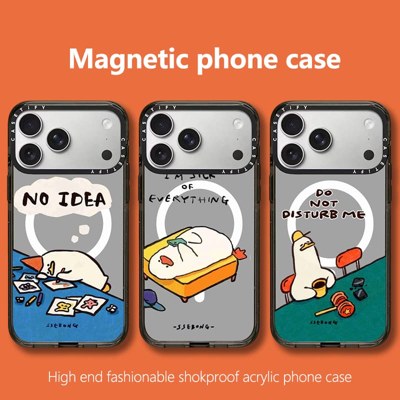 Capa de telefone magnética acrílica Apple 17 adequada para iPhone16promax 15 14 13 12 capas protetoras resistentes a cho