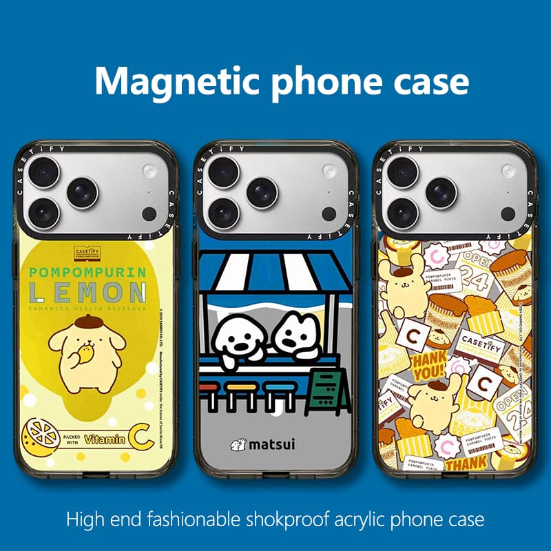 Capa de telefone magnética acrílica Apple 17 adequada para iPhone16promax 15 14 13 12 capas protetoras resistentes a cho