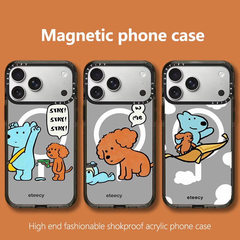 Capa de telefone magnética acrílica Apple 17 adequada para iPhone16promax 15 14 13 12 capas protetoras resistentes a cho