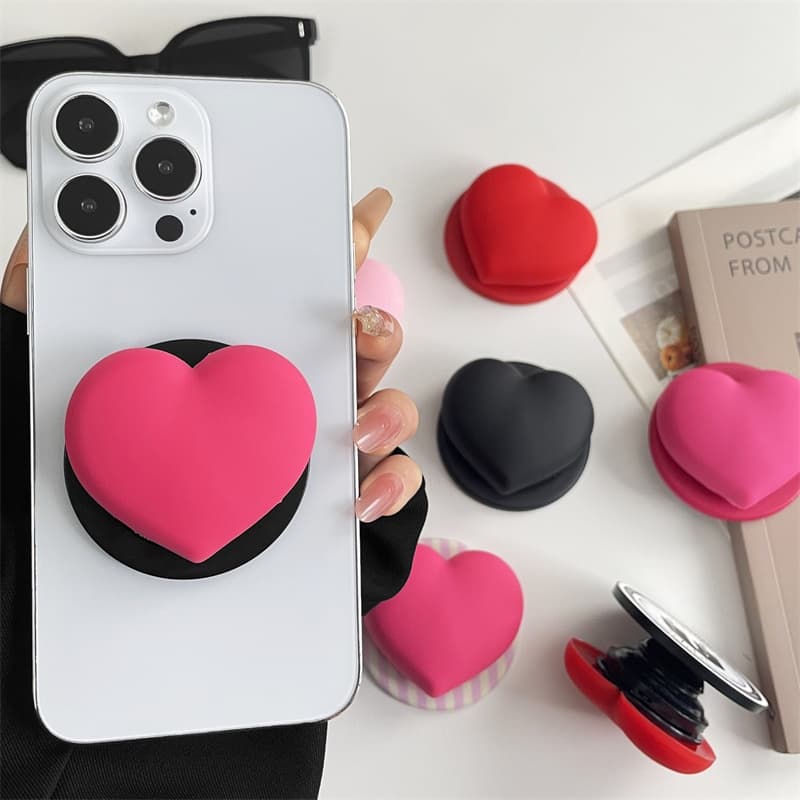 Suporte do telefone móvel 3D amor suporte magnético dobrável resistente a choques anel fivela suporte retrátil