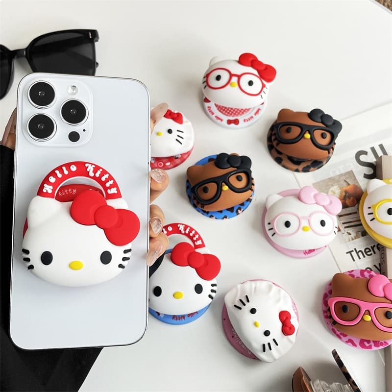 Suporte do telefone móvel óculos KT gato suporte magnético dobrável resistente ao choque anel fivela suporte retrátil