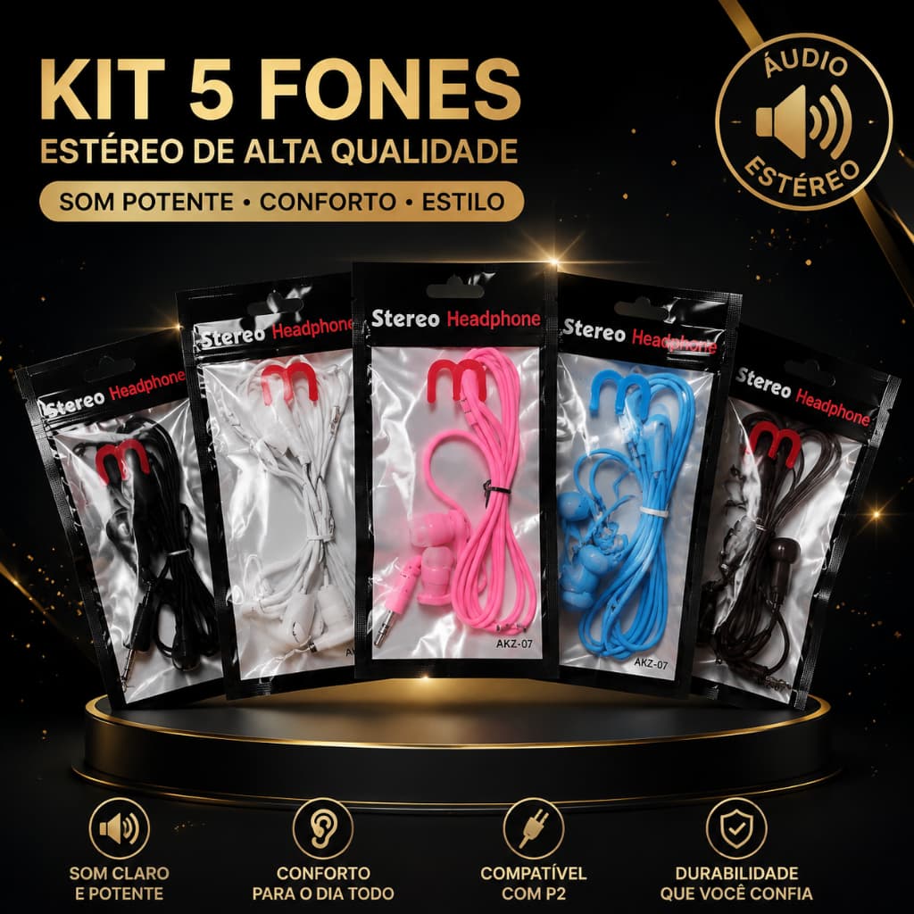 1/2/3/5/10 Peças Colorful Kit De Fone De Ouvido Estéreo Com Fio