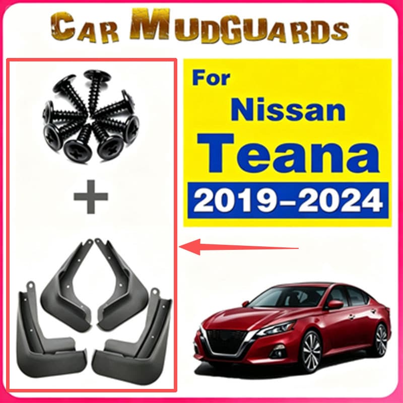 Retalhos De Lama Para Nissan Altima L34 2019-2024 Sem Protetores Contra Respingos De Broca