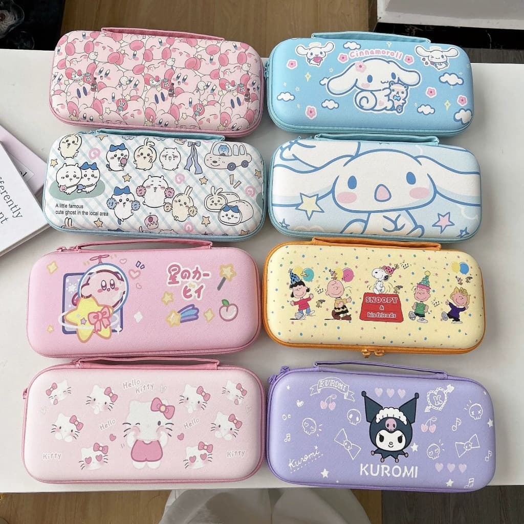 Caixa De console De Jogos De Desenho Animado Bonito , Bolsa De Armazenamento Protetora De Beleza Preta Sanrio Hello Kitt