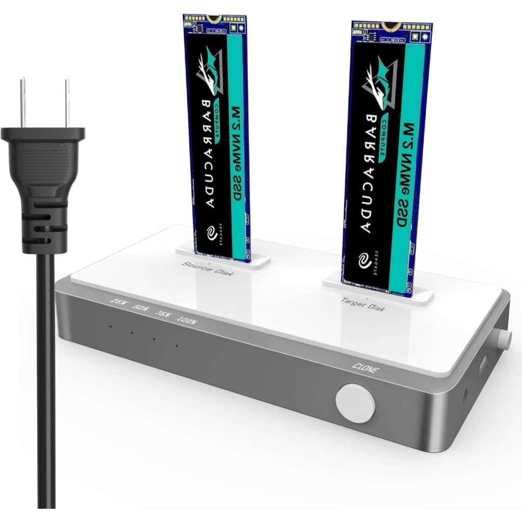 Estação De Acoplamento NVME De Dois Baias 10 Gbps , Gabinete Clone SSD M . 2 , Disco Rígido Externo Para Chave B & Supor