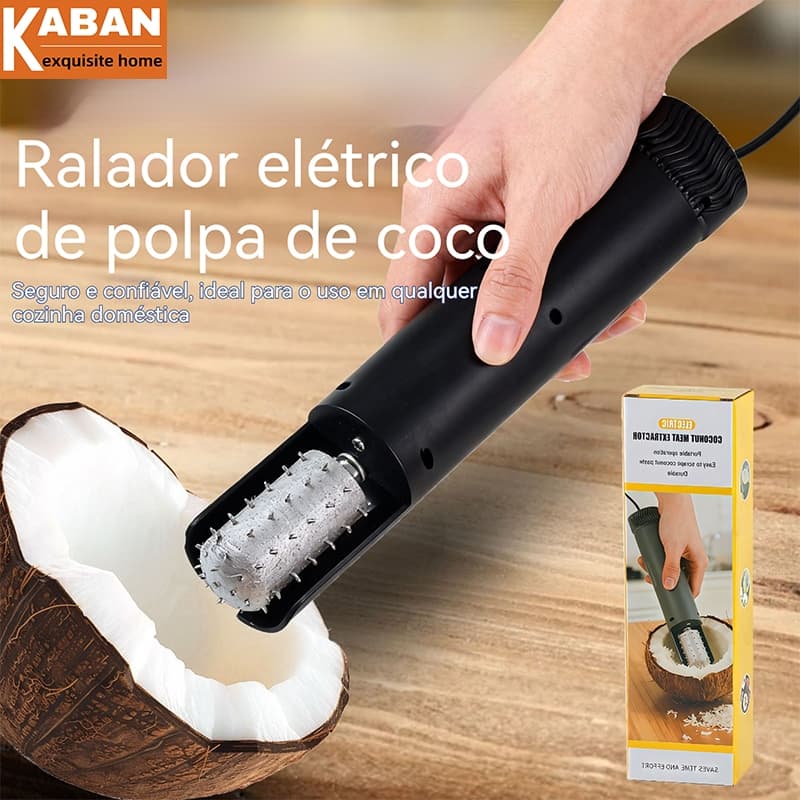 Ralador De Coco Elétrico Triturador Portátil Raspador De Carne Lâmina De Aço Inoxidável Eficiente Máquina Removedor Para