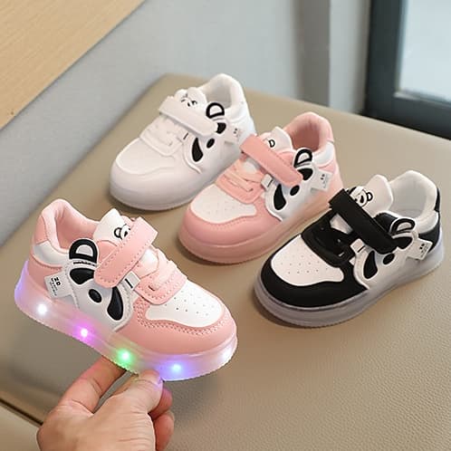 2026 Novo Estilo tênis infantis meninos estudantes casuais sapatos de placa alta meninas sapatos de bebê LED sapatos
