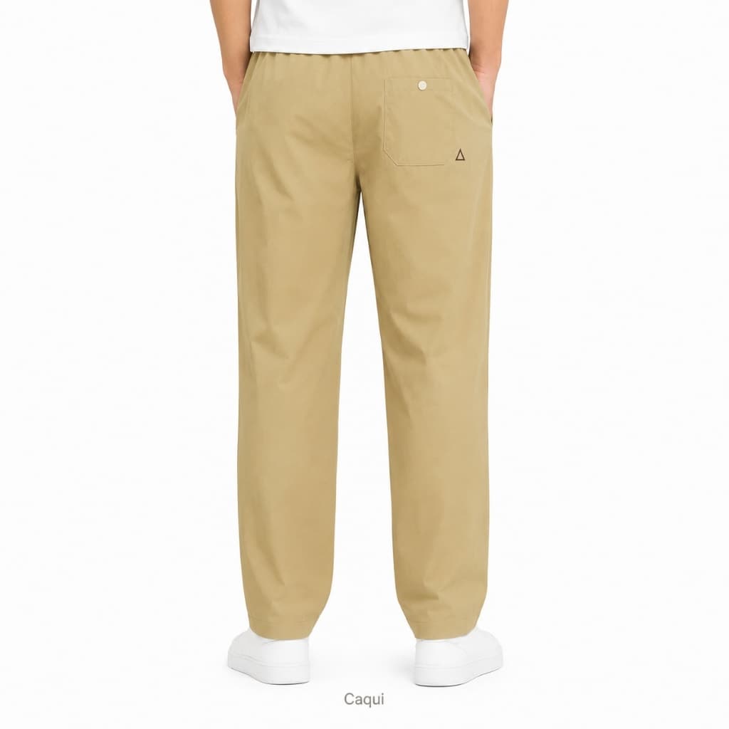 Calca Masculina Reta Conforto Cintura Elastica Casual Dia a Dia Movimento Livre Sarja Leve