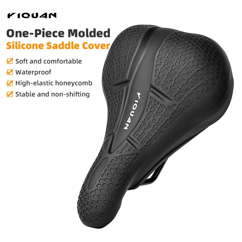 Capa de Selim de Bicicleta Ergonômica 3D com Favo de Mel, À Prova de Choque, Elástico, Silicone Impermeável, Almofada