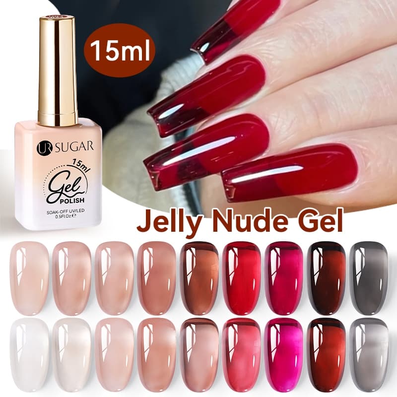 UR SUGAR Jelly Gel Polonês Vermelho Manicure Uv Led Soak Off Nail Art 15ml