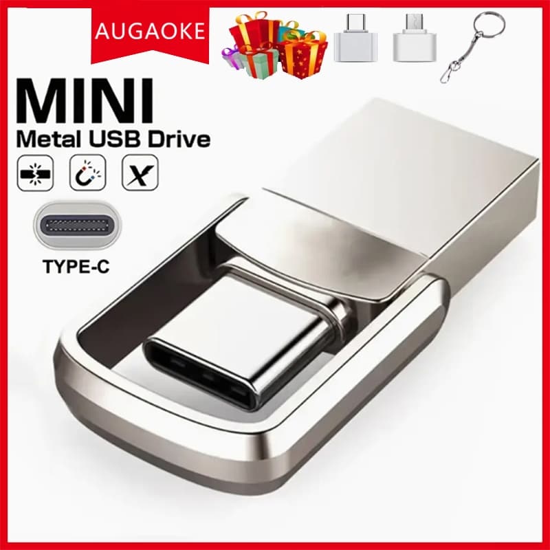 TYPE-C USB3.0 2 em 1 Mini Flash Drive 2TB-32GB Unidade Flash USB para Carro
