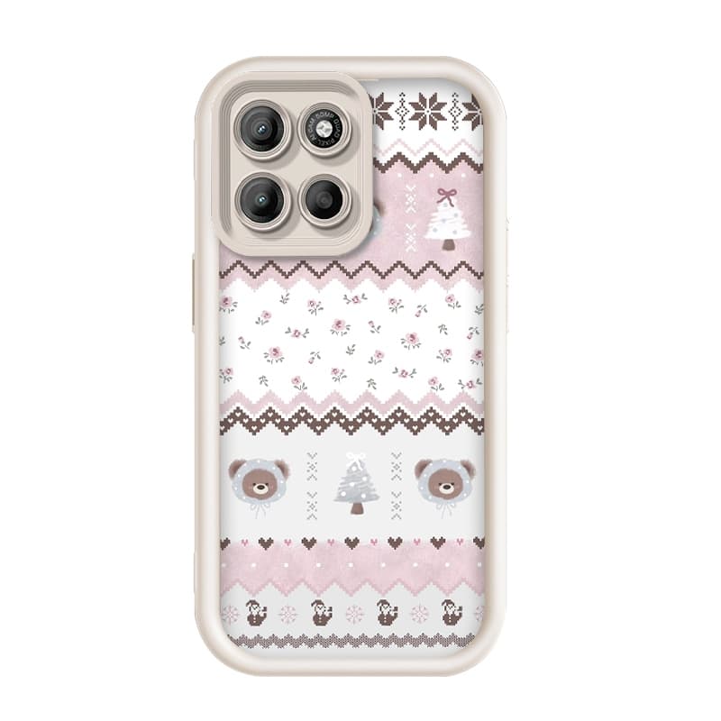 Para Motorola Edge 70 , Imagem De Urso De Flor De Árvore , Capa De Telefone De silicone Anti-Queda
