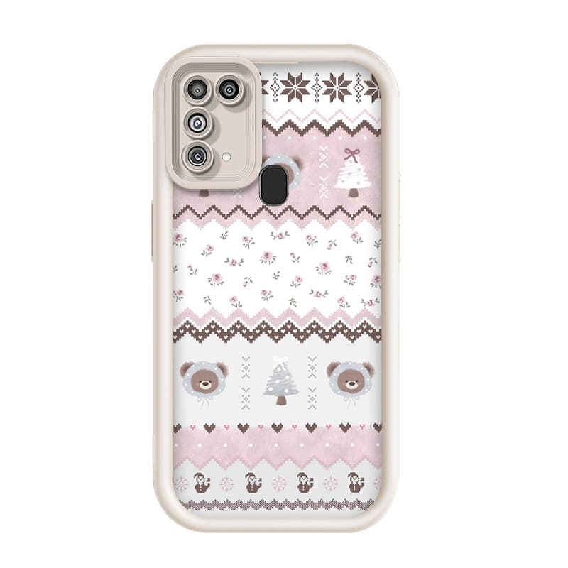 Para Samsung Galaxy M31/M21s F41 , Imagem De Urso De Flor De Árvore , Capa De Telefone De silicone Anti-Queda