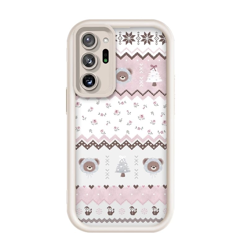 Para Samsung Note 20 Ultra-4G-5G , Imagem De Urso De Flor De Árvore , Capa De Telefone De silicone Anti-Queda