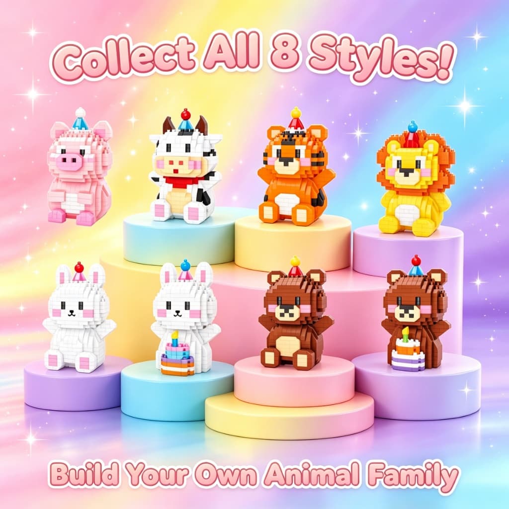 Blocos De Construção Em Forma De animal De Desenho Animado , Brinquedos Para Crianças