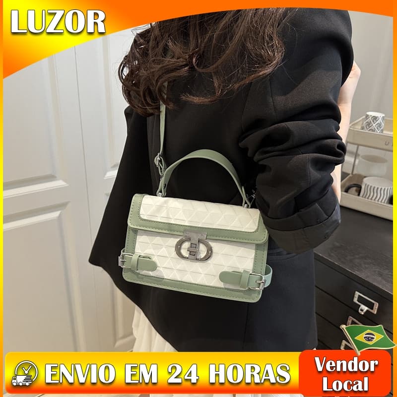 Costura contraste cor Popular moda recuo diamante um ombro na moda Cross-corpo senhoras textura bolsa