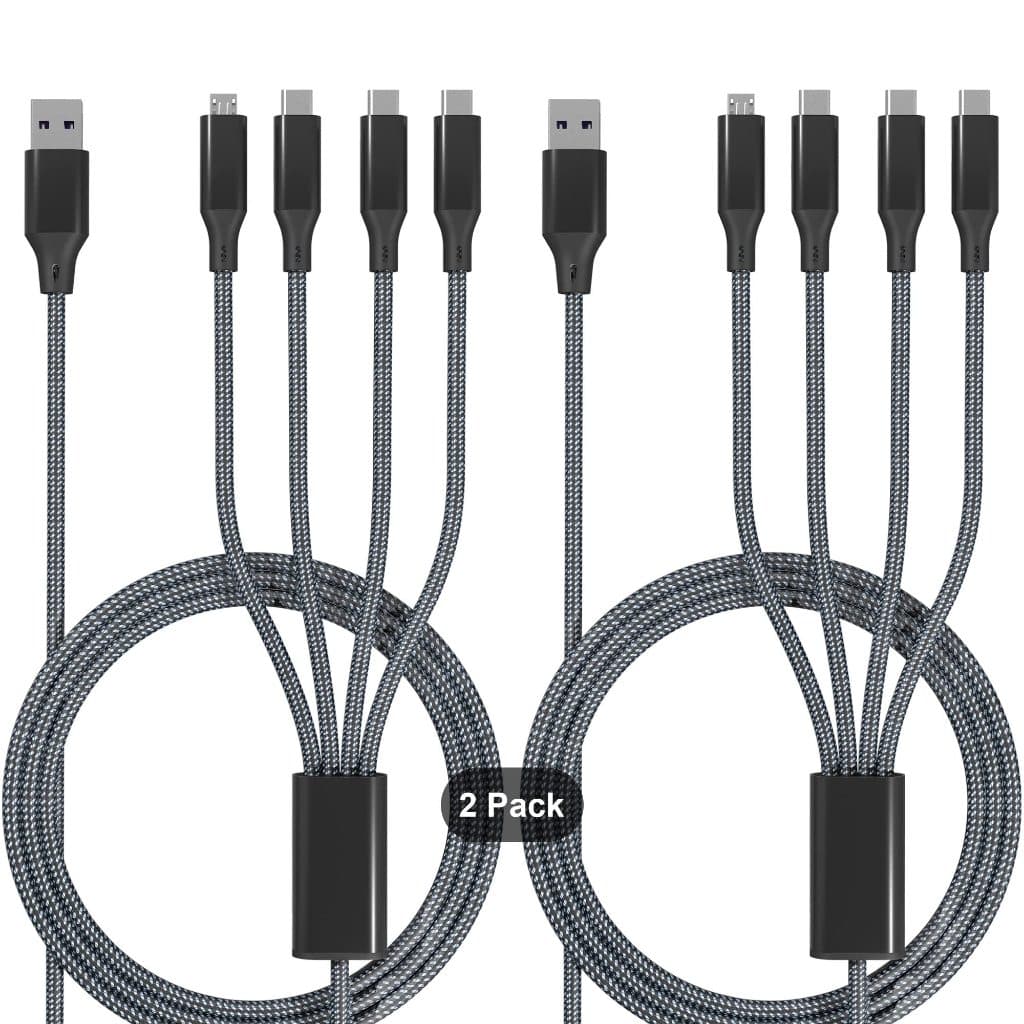 2 Pacotes USB Para Cabo De Carregamento 3m Tipo C Nylon Trançado-3X E Micro Porta iPhone 17/16/15 Huawei Google Android