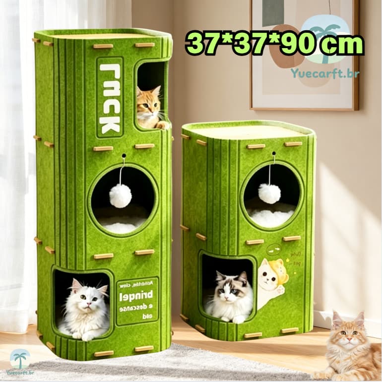 Casa de Gato em Feltro Multicamadas com Arranhador e Escalador