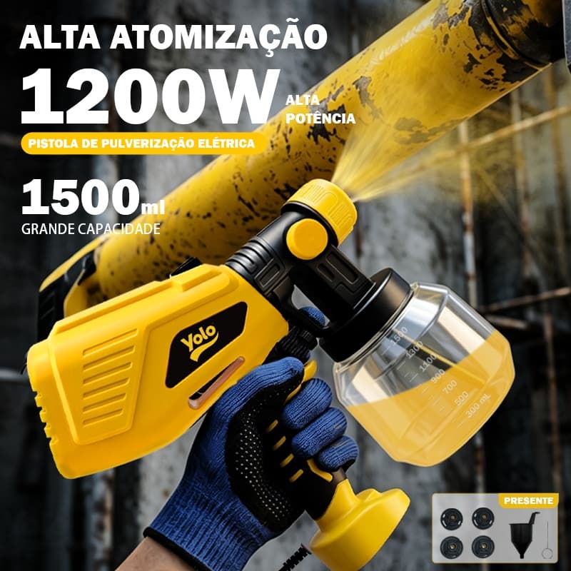 Pistola Elétrica para Pintura Pulverizador de tinta Compressor com Bico de Metal 400w/1200w