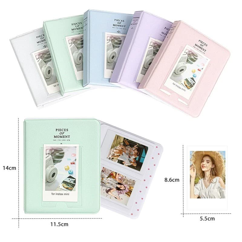 Álbum de Fotos Instax Mini 3 Polegadas, Capa para Câmera Mini 12/11/13/EVO, Álbum de Colecionador com 64 Folhas, Cor Sól
