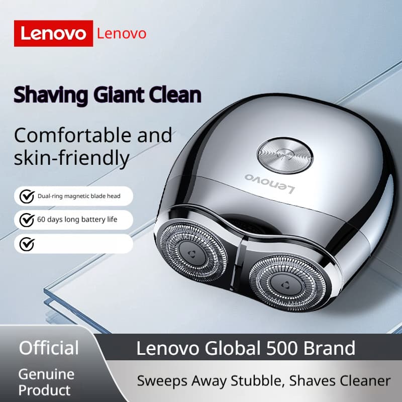 Lenovo A3M Mini Barbeador Elétrico Para Homens Portátil Rotativo Navalha IPX7 À Prova Dwaterproof Água Molhado Seco Dupl