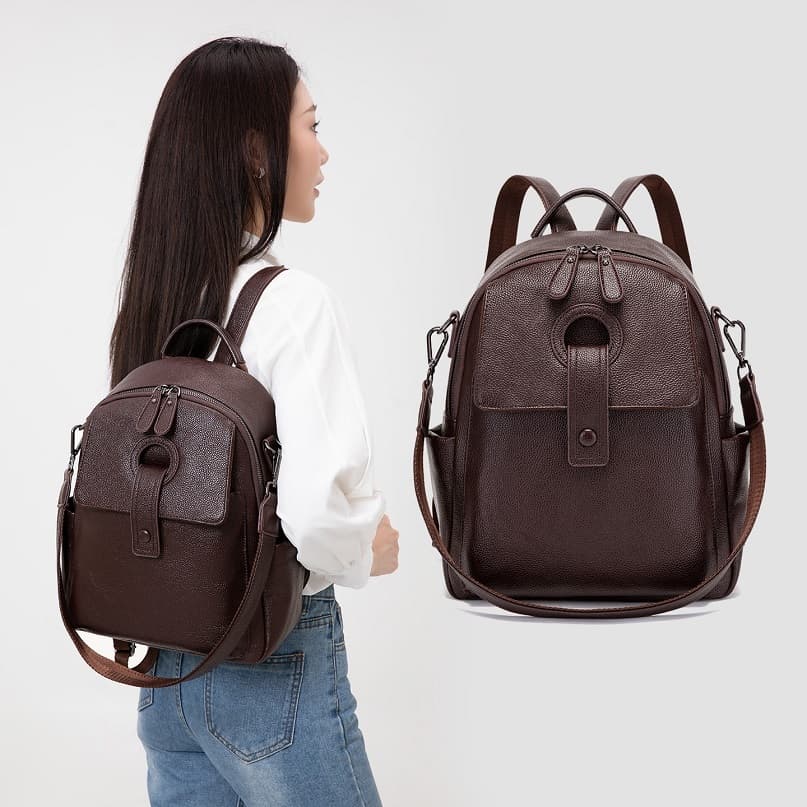 Mochilas Femininas Retrô De Couro Macio , Bolsa Escolar Para Meninas , Grande Capacidade , Bolsas De Viagem Mulheres